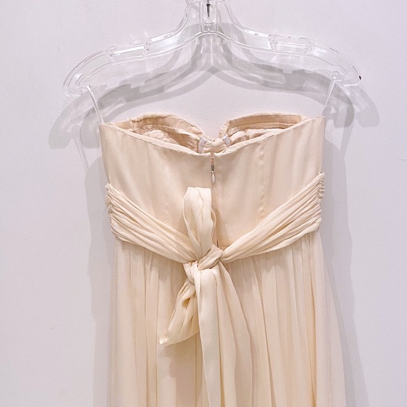 J.Crew Cream Chiffon Strapless Dress - Size 0 - Picture 5 of 8
